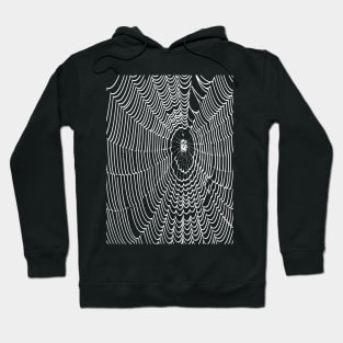 Artistic Halloween Spider Web Cobweb Doodle In White Hoodie